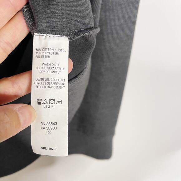 Van Heusen Mens Large L Charcoal Gray 1/4 Zip Pullover Sweater Mock Neck Cotton - Picture 5 of 5